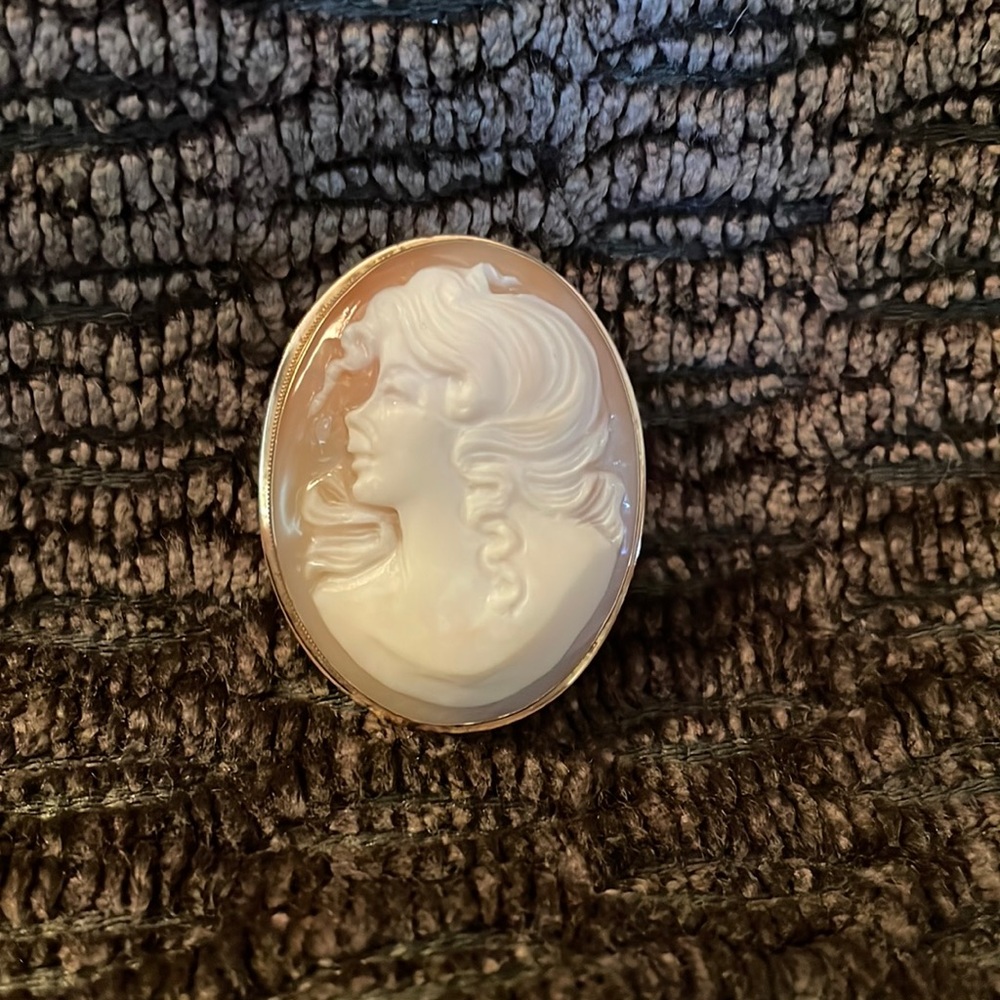 14kt gold cameo pin/pendant